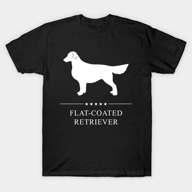 Flat-Coated Retriever Dog White Silhouette T-Shirt by millersye